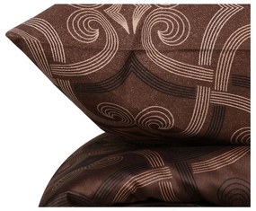 Biancheria da letto matrimoniale in cotone sateen marrone 200x200 cm Pandora - Mijolnir