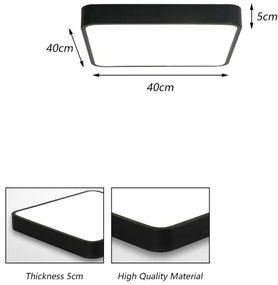 Brilagi - Lampada LED da soffitto POOL SQUARE LED/36W/230V 3000/4500/6000K 40x40 cm ner