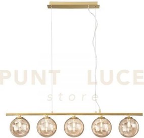Lampadario a sospensione honey oro 5 luci attacco g9 100x15x166cm i...
