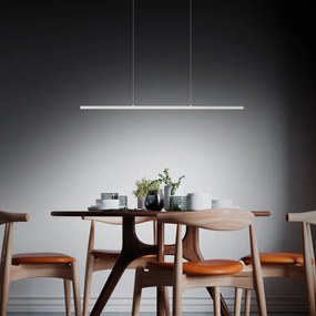 Lampada LED a sospensione Margita di Quitani, lunghezza 88 cm, argento