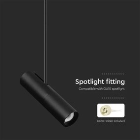 Lampadario a stelo 1xGU10/35W/230V nero