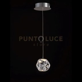 Lampada a sospensione ciottolo 1 luce acrilico trasparente, struttu...