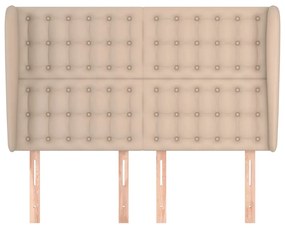 Testiera ad orecchio cappuccino 147x23x118/128 cm in similpelle