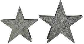Set di 2 portacandele in metallo argento TORNIO Beliani