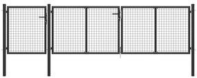 Cancello Per Giardino İn Acciaio 400x100cm Antracite /