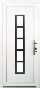 Portoncino d'ingresso 20011 L 90 x H 210 cm in PVC bianco, apertura spingere a sinistra, falso telaio non incluso