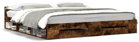 Giroletto Con Cassetti Rovere Fumo 200x200 Cm Legno Multistrato /