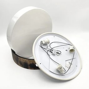 Plafoniera bagno OAK SMOKY 3xE27/15W/230V IP54 Ø37,5 cm rovere/marrone