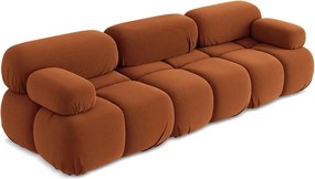 Divano componibile arancione con rivestimento in velluto 285 cm Lokua – Makamii