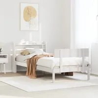 Letto senza Materasso Bianco 75x190 in Legno Massello di Pino 3306604