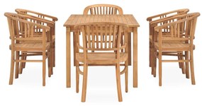 Set da pranzo da giardino 7 pz in legno massello di teak