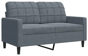 Set di divani 2 pz con cuscini grigio scuro in velluto