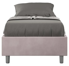 Letto singolo 80x200 imbottito senza testiera, con rete o contenitore, Glicine / Contenitore