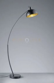 Recife piantana arco nera diffusore metallo nero interno oro h.155c...