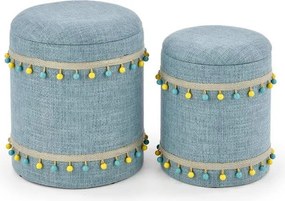 Set di Pouf imbottiti Grado azzurro