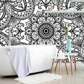 Carta da parati – Ornamento in bianco e nero