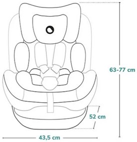 Lionelo -Seggiolino auto con base girevole BASTIAAN ONE i-Size 40-150 cm Blu Navy