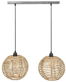 Atmosphera - Lampadario a sospensione con filo RANA 2xE27/40W/230V rattan