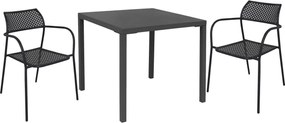 INDEX - set tavolo in metallo cm 80 x 80 x 73h con 2 poltrone Aviim