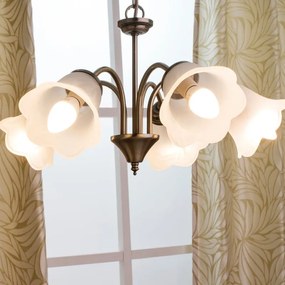 Lampadario Neoclassico Victoria oro cristallo 5x E14 INSPIRE