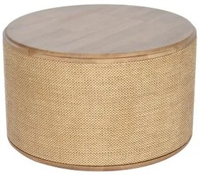 Tavolino Aggiuntivo Home ESPRIT Naturale Corda Abete 70 x 70 x 42 cm