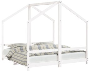 Giroletto per bambini bianco 2x(80x160)cm legno massello pino