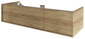 Mobile da bagno sospeso sotto lavabo L 135 x H 32 x P 48 cm rovere satinato, 2 cassetti SENSEA Neo Frame