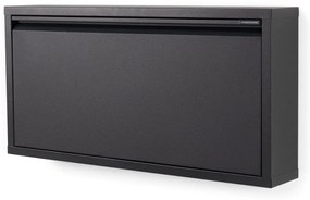 Scarpiera nera in metallo con ante ribaltabili 75x37,5x12,5 cm Billy – Spinder Design