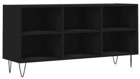 Mobile porta tv nero 103,5x30x50 cm in legno multistrato