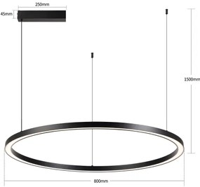 Brilagi - Lampada LED dimmerabile a sospensione su cavo PORTOFINO LED/60W/230V Ø 80 cm nero +telecomando