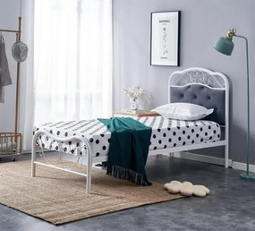 Letto Fabrizia in metallo bianco - 90x200 cm