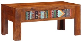 Tavolino Da Salotto 90x50x40 Cm İn Legno Massello Di Acacia /