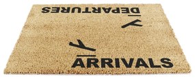 Stuoia di cocco naturale, 40 x 60 cm Arrivals and Departures - Artsy Doormats