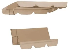 Kit ricambio dondolo Ischia - Seduta, Schienale, Tettuccio, 3 colori, Sabbia