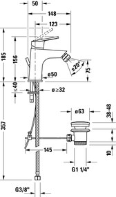 Miscelatore Monocomando Per Bidet Cromo N12400001010 Duravit No 1