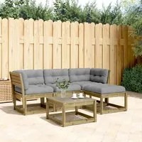 Set Divani da Giardino 4pz con Cuscini Legno Impregnato di Pinocod mxl 88172