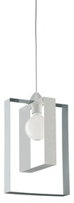 Sospensione Moderna Duplo 1 Luce Ferro Laccato Bianco E Grigio