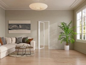 Blocco porta reversibile H204 x L73 cm in Alluminio e Vetro temperato Bianco  - LOXTON
