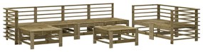 Set Salotto da Giardino 8 pz in Legno Impregnato di Pino