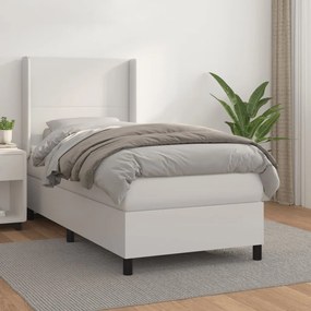 Giroletto A Molle Con Materasso Bianco 100x200 Cm İn Similpelle /