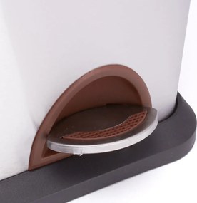 Cestino per la spazzatura color argento opaco in acciaio per raccolta differenziata/con pedale 3x8 l Tri Selectif – MSV