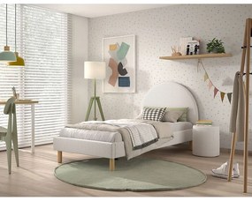 Letto singolo imbottito bianco con griglia 90x200 cm MOON - Vipack