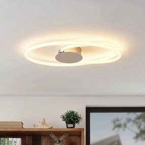 Plafoniera a LED Ovala Lucande, dimmerabile, Cromo / Argento, Soggiorno / Sala da pranzo, Acciaio Inox, Moderno, Plafoniera LED