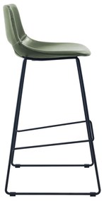 Kave Home - Sgabello Zahara in pelle sintetica verde altezza 76 cm