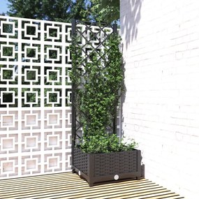 Fioriera Da Giardino Con Graticcio Nero 40x40x121,5 Cm İn Pp /