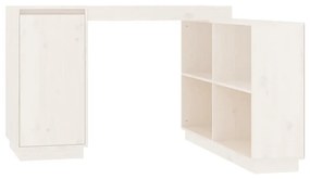 Scrivania bianca 110x50x75 cm in legno massello di pino