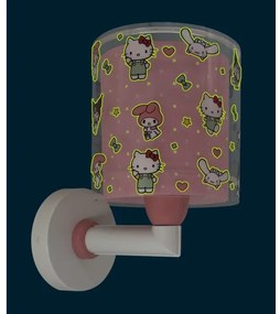 Dalber 41259 - Lampada da parete per bambini HELLO KITTY&FRIENDS 1xE27/15W/230V rosa