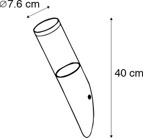 Lampada da parete per esterni moderna in acciaio IP44 - Rox