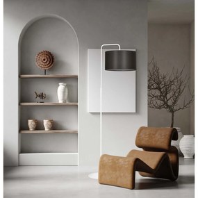 Piantana Contemporaneo Sigfrido Acciaio Bianco Marrone1 Luce E27 Ip20