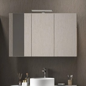 Kamalu - specchio bagno contenitore in legno 100x13x75 cm sp-100